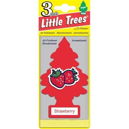 Car Freshner Strawberry Scent Little Tree Air Freshener, 3PK C15-U3S32012